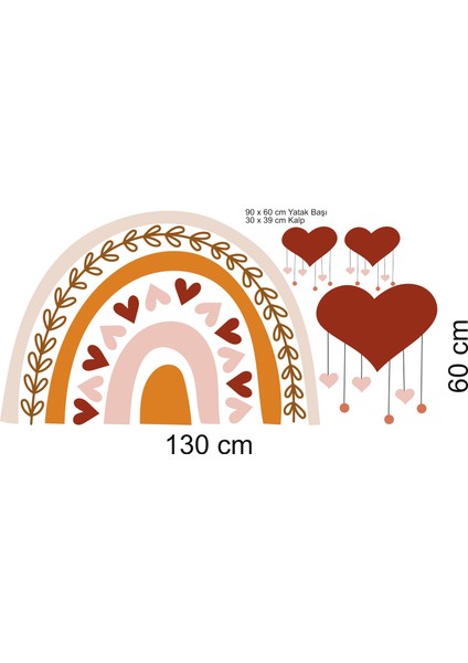 Heart Yatak Başı Bas Kes Duvar Sticker