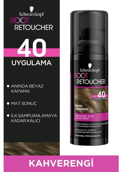 Schwarzkopf Root Retoucher Beyazları Anında Kapatan Sprey Saç Boyası Kahverengi 120 ML