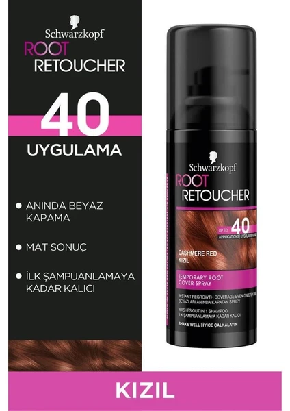 Schwarzkopf Root Retoucher Beyazları Anında Kapatan Sprey Saç Boyası Kızıl 120 ML