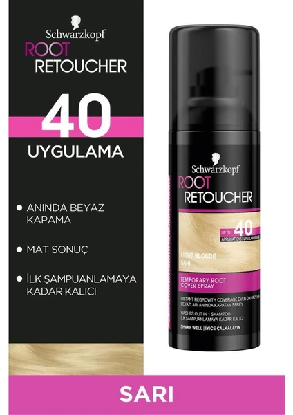 Schwarzkopf Root Retoucher Beyazları Anında Kapatan Sprey Boya Sarı 120 Ml