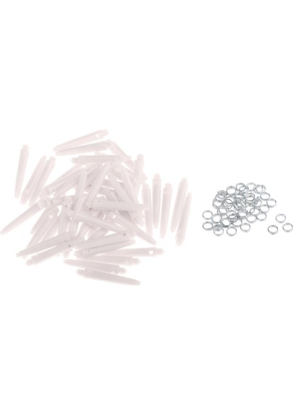 50X Naylon Dart Şaftları 2ba Dart Aksesuarları Koruma Yüzükleri ile 35MM Beyaz (Yurt Dışından)
