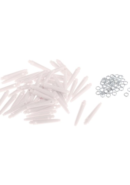 50X Naylon Dart Şaftları 2ba Dart Aksesuarları Koruma Yüzükleri ile 35MM Beyaz (Yurt Dışından) fırsatları