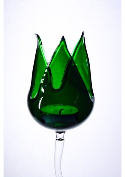 Üfleme Cam El Yapımı Renkli Lale Figürlü Mumluk fiyatları