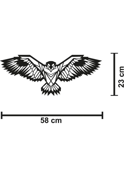 "lazer Kesim Geometrik Kartal - Mdf - 58X23 Cm."