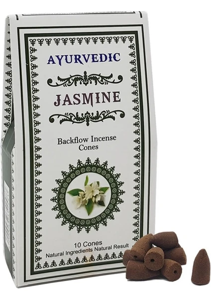 Ayurvedic Incense Ayurvedic Konik Geri Akış Tütsü Yasemin Aromalı 10 Adet