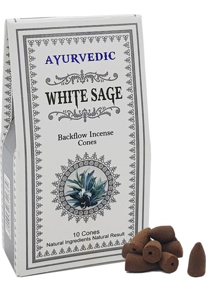 Ayurvedic Konik Geri Akış Tütsü Adaçayı Adaçayı Aromalı 10 Adet