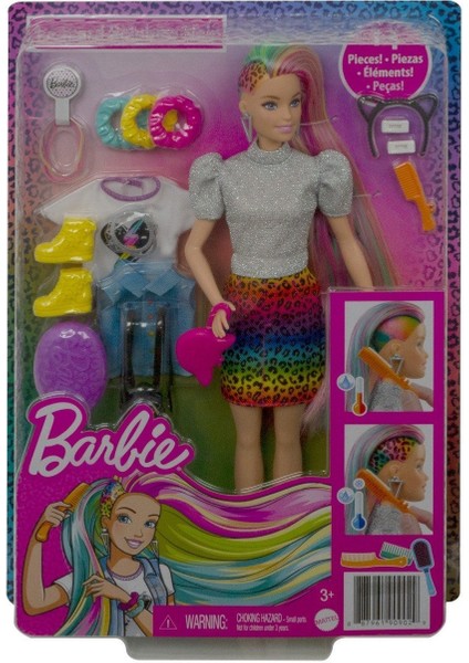 GRN81 Barbie, Leopar Desenli Saçlar Bebeği