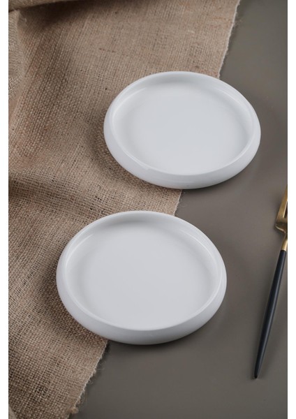 Bianco Perla Porselen Yuvarlak Tabak - 14 cm