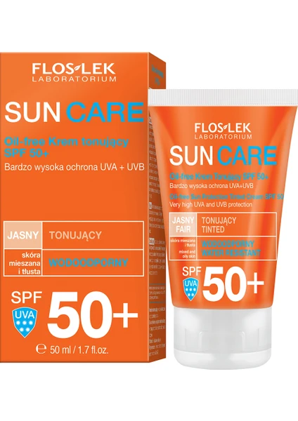 Sun Care Spf 50 +Karma ve Yağlı Ciltler Için Renkli Güneş Koruyucu Krem 50