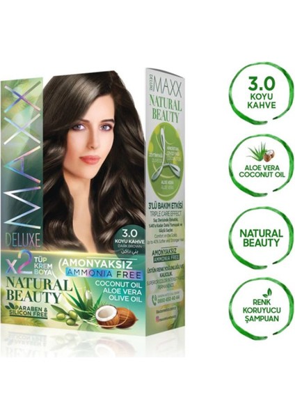 Natural Beauty Amonyaksız Saç Boyası 3.0 Koyu Kahve