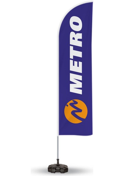 Metro Yönlendirme Tanıtım ve Reklam Yelken Bayragı Mavi