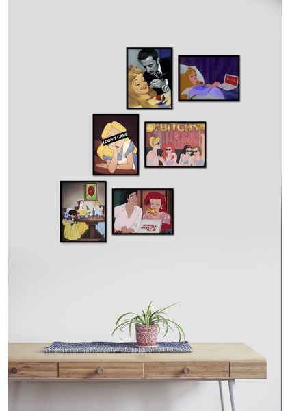 Disney Prensesleri Mood 6 Parça Mdf Tablo