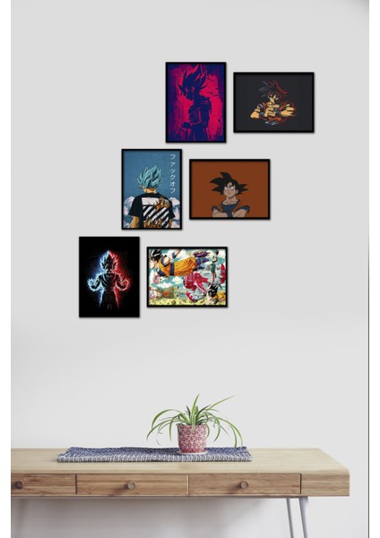 Goku 6 Parça Mdf Tablo