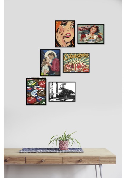 Nostalji 6 Parça Mdf Tablo