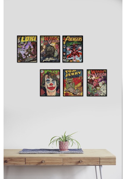 Vintage Movie 6 Parça Mdf Tablo