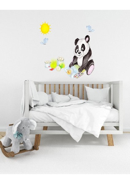 Ressam Ayıcık Sulu Boya Çocuk Odası Duvar Sticker fiyatları