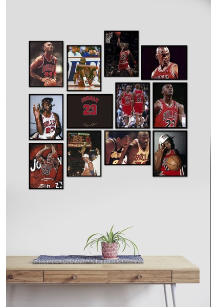 Michael Jordan Basketbol 12 Parça Mdf Tablo