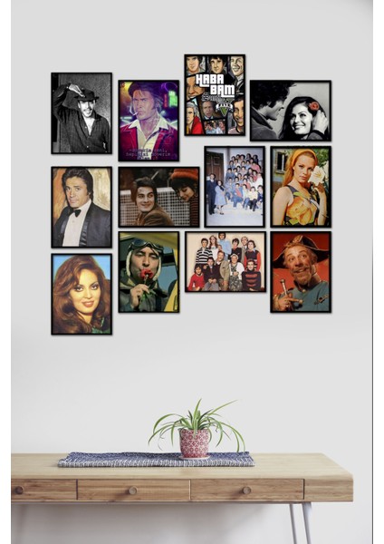 Yeşilçam Vintage 12 Parça Mdf Tablo