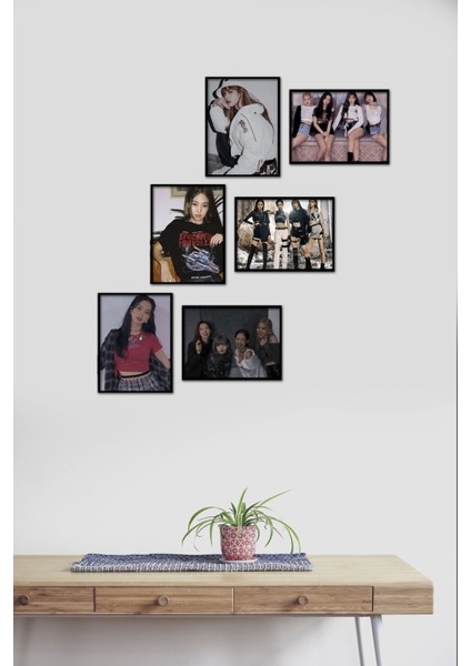 Black Pink 6 Parça Mdf Tablo