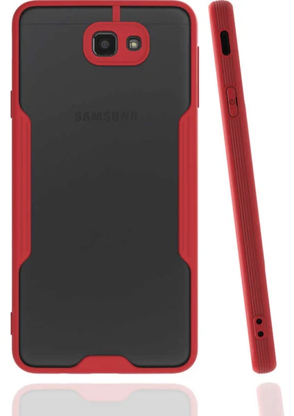 Caseart Samsung Galaxy J7 Prime Kılıf Kamera Korumalı Colorful Kapak - Kırmızı