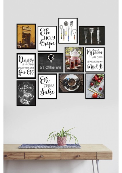 Kahve ve Çay 12 Parça Mdf Tablo