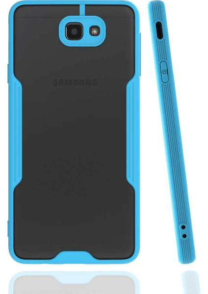 Caseart Samsung Galaxy J7 Prime Kılıf Kamera Korumalı Colorful Kapak - Mavi