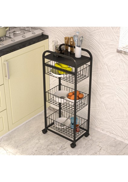 Reto Design Retodesign Metal Sebzelik ve Oyuncak Rafı Siyah 2101 fiyatları