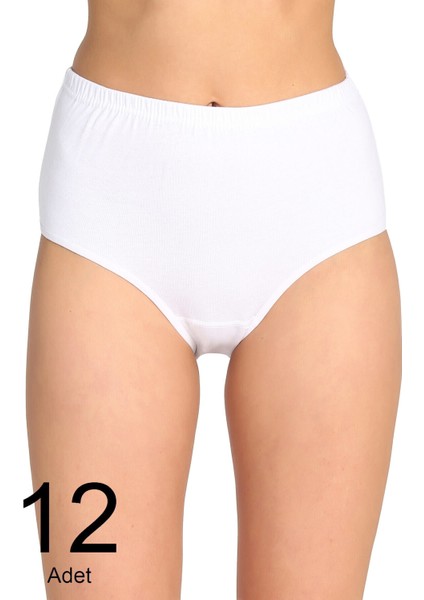 Kadın Beyaz 12'li Paket Ribana Bato Külot ELF568T0922CCM12