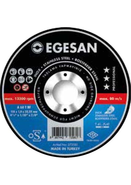 115X3 Inox Kesme Taşı (3mm)