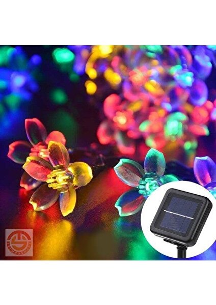 Solar 30 Ledli Çiçekli Rgb Ledli  Aydınlatma Dekorasyon Güneş Enerjili Işık