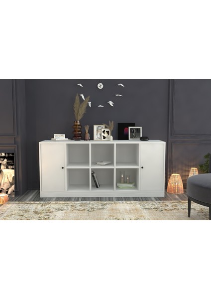 Rafli Dolapli Konsol Beyaz 160 cm KNS-1020-Ç fiyatları