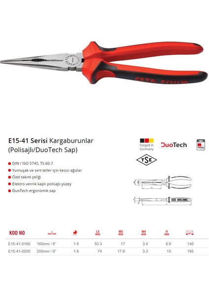 160MM E15-41-0160 Kargaburun (Polisajlı/duotech Sap)