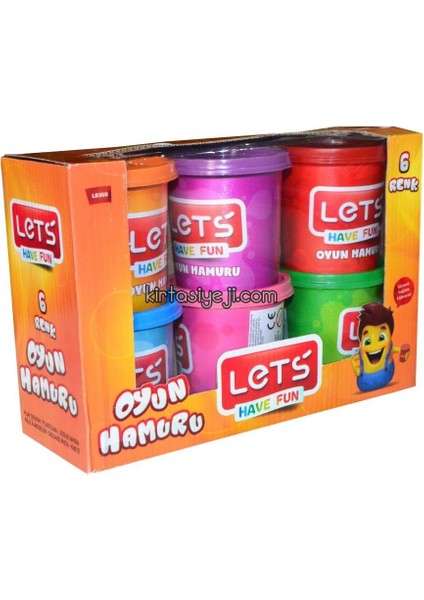 6 Renk 900 gr Oyun Hamuru Lets Have Fun