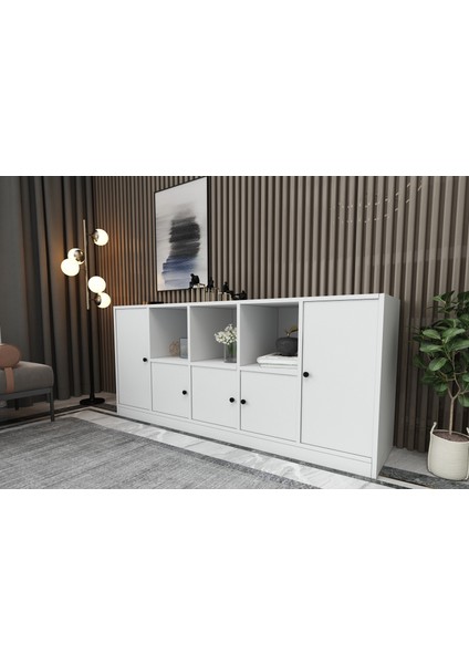 Rafli Dolapli Konsol Beyaz 160 cm KNS-1022-Ç