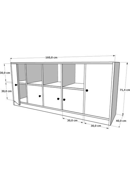 Rafli Dolapli Konsol Beyaz 160 cm KNS-1022-Ç indirimleri