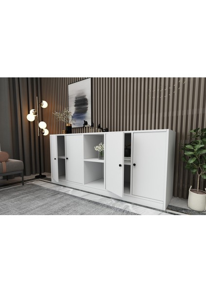 Rafli Dolapli Konsol Beyaz 160 cm KNS-1024-Ç modelleri