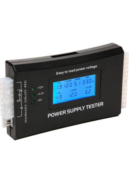 Power Suply Test Cihazı Dijital LCD Ekran Pc 20/24 Pin Güç Kaynağı Test Ölçüm Cihazı Atx /btx /ıtx Gerilim Test Power Arıza Tespit