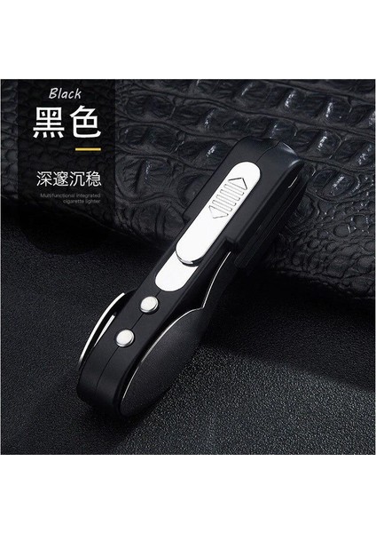 6 In1 Tunsten Outdoor Çakmak Çatal Kaþýk Cob Fener Lazer Manyetik Siyah