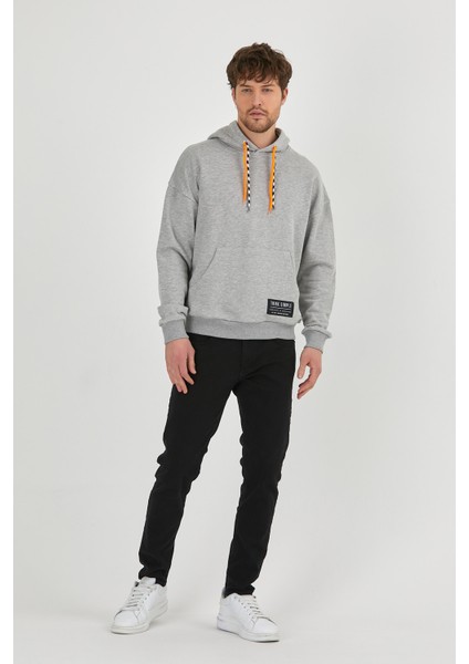 Erkek Oversize Kapüşonlu S-Shırt-Gri indirimleri