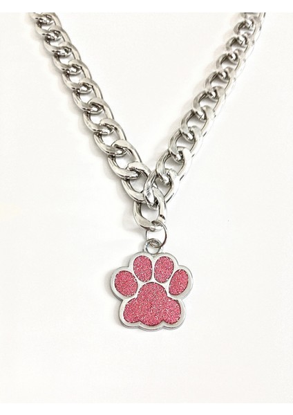 Isimli Simli Çelik Kedi Köpek Hayvan Künyesi ve Zinciri 50CM Pembe fiyatları