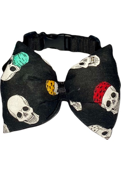 Ayarlanabilir Kedi Köpek Papyonu Skull
