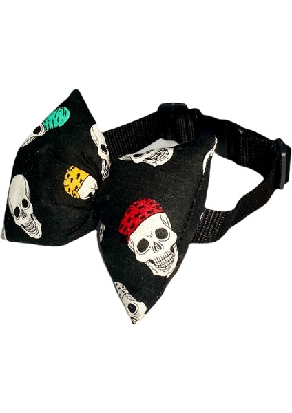 Ayarlanabilir Kedi Köpek Papyonu Skull