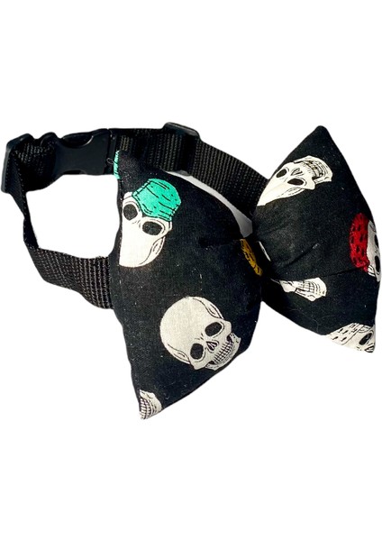 Ayarlanabilir Kedi Köpek Papyonu Skull