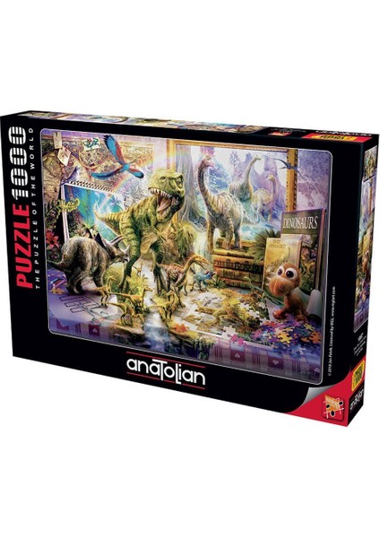 1067 Anatolian Dinazorlar Sahnede - Dino Toys Come Alive 1000 Parça Puzzle