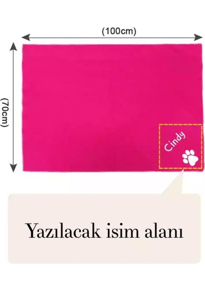 Isme Özel Kedi Köpek Polar Battaniye Yatağı 100X70 Gri fırsatları