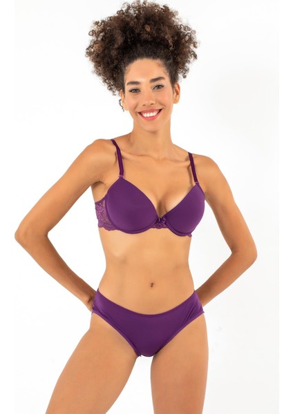 Push-Up Dolgulu Dantel Detaylı Sütyen Takım indirimleri