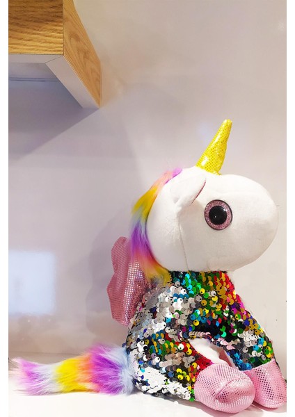 Renkli Tek Boynuzlu Unicorn Peluş At