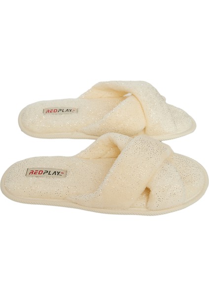 Kadın Ev Terliği Çapraz Desenli Velsoft Yumuşak Kaymaz Taban