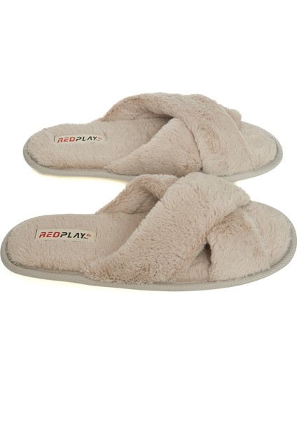 Kadın Ev Terliği Çapraz Bant Çinçila Yumuşak Kaymaz Taban