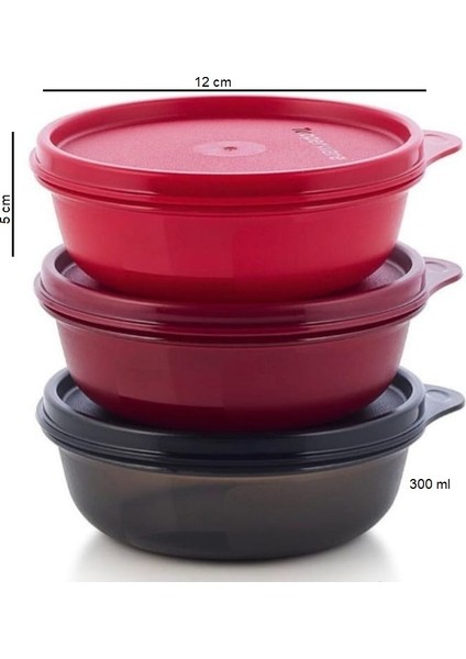 Buzdolabı Saklama Kabı 3'lü Şeker Kaplar 300 ml Hsgl